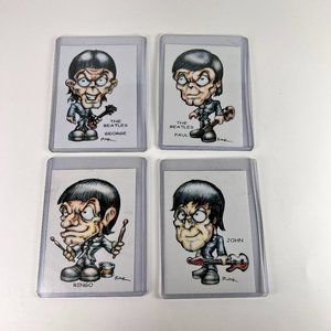The Beatles Trading Cards Art Print By RAK Lot of 4 George Paul Ringo John